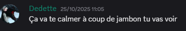 Dedette — Le fameux message